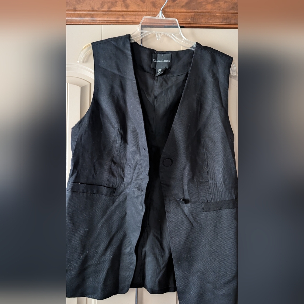 Christian LeCroix Black Vest Size Medium